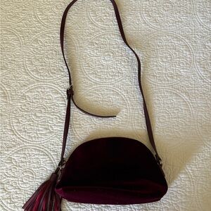 GAP Burgundy Velvet Crossbody Bag